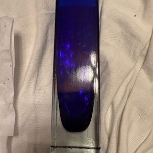 Source Unknown Vintage Blue Glass Storage Container